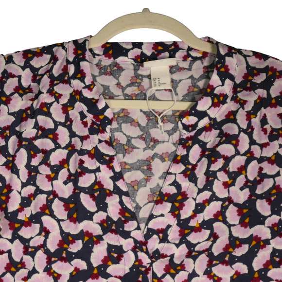 NEW Anna Glover x H and M Dress Womens 16 Pink Blue Gingko Floral Lagenlook NWOT - Picture 4 of 12